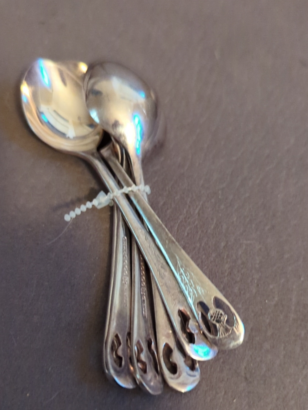 Vintage Silver Dessert Spoons - Set of 6